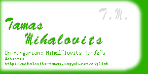 tamas mihalovits business card